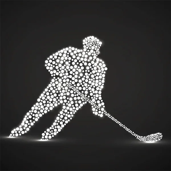 Silhouette Abstraite Joueur Hockey Avec Bâton Hockey — Image vectorielle