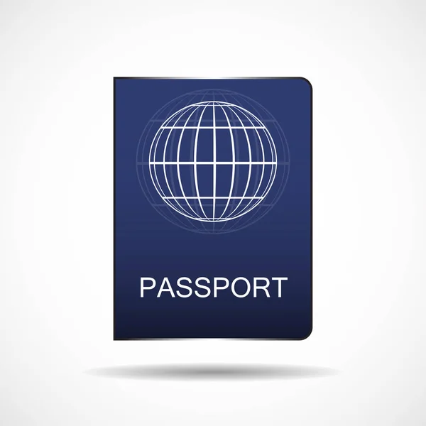 Passport Vector Icon Isolated White Background Blue Passport Icon — Stock Vector