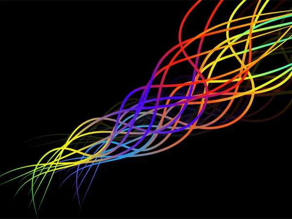 Onda colorida abstracta de líneas, fondo de ondas multicolores — Vector de stock