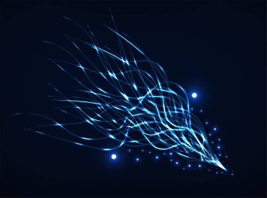 Soyut parlayan dalgalı çizgiler, fütüristik arka plan, vektör