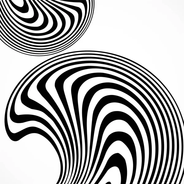 Fondo Abstracto Con Rayas Blanco Negro Ondas Futuristas — Vector de stock