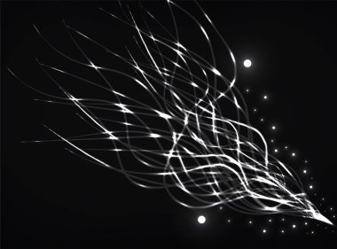 Soyut parlayan dalgalı çizgiler, fütüristik arka plan, vektör