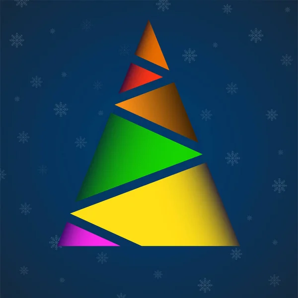 Árbol Navidad Colorido Abstracto Polígonos Estilo Geométrico — Vector de stock