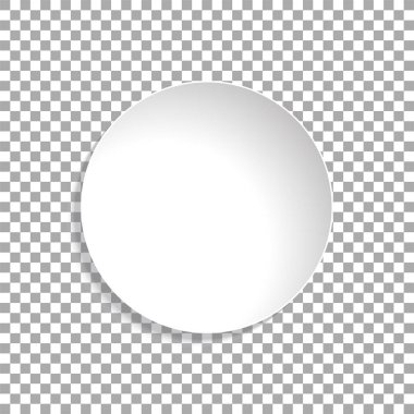 Vektör kağıt daire etiket üzerinde şeffaf arka plan izole. Boş beyaz kağıt