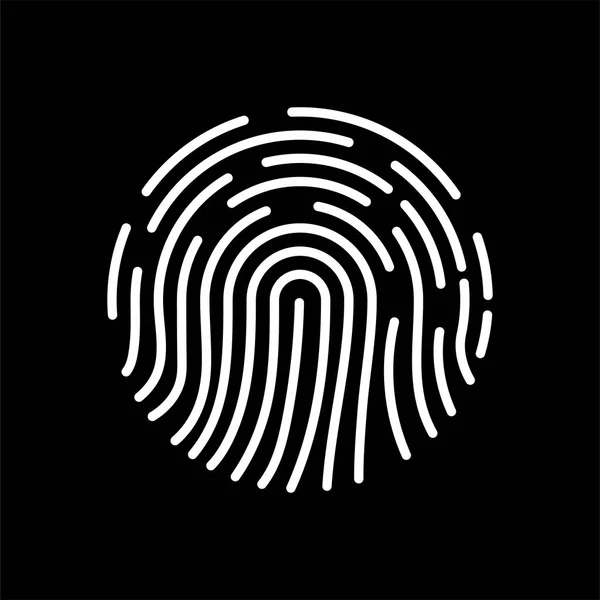 Значок Отпечатка Пальца Биометрический Идентификационный Символ Идентификационный Логотип — стоковый вектор