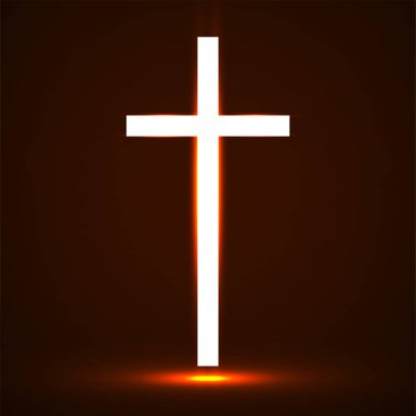 Soyut parlayan Hıristiyan çapraz. Dini sembol. Vektör