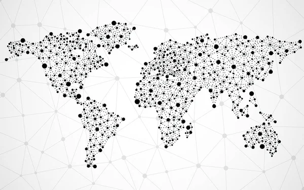 Resumen Del Mapa Mundial Puntos Fondo Vectorial — Vector de stock