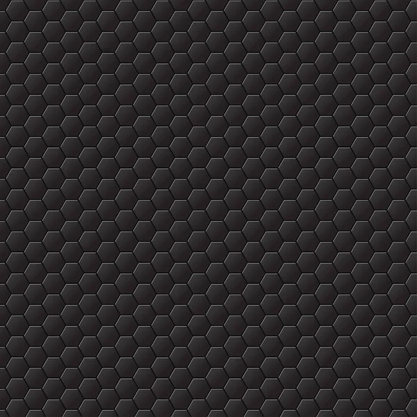 Fondo Negro Con Hexágonos Patrón Panal Vector — Vector de stock