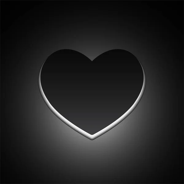 Gran Corazón Negro Símbolo Del Amor Símbolo Vector — Vector de stock