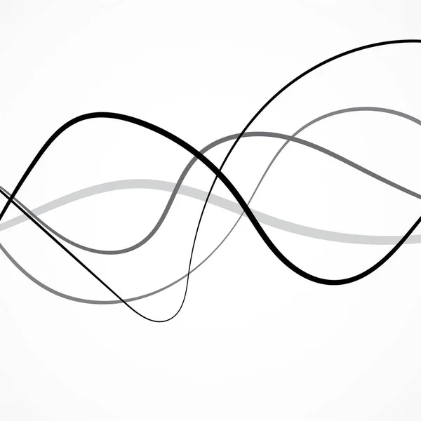 Абстрактна Чорна Хвиля Ліній Вигнуті Смуги Векторні — стоковий вектор