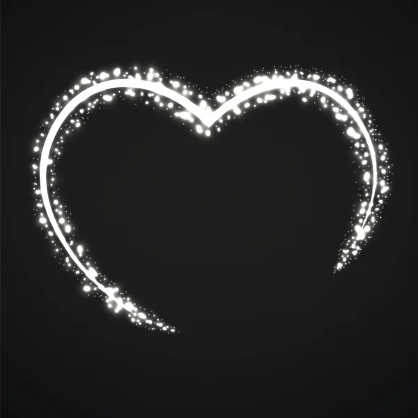Abstract Heart Glowing Particles Sparkling Heart Valentine Day Symbol — Stock Vector
