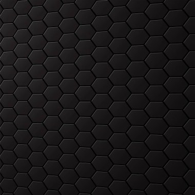 Siyah arka plan ile altıgenler, petek desen. Vektör