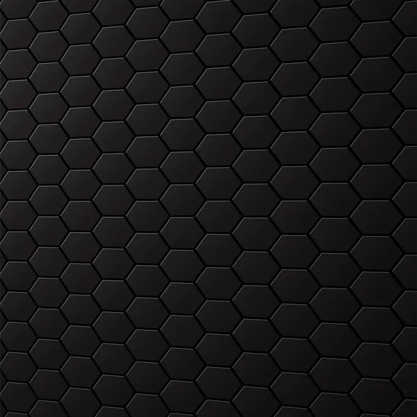 Fondo Negro Con Hexágonos Patrón Panal Vector — Vector de stock