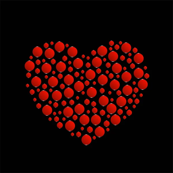 Abstract Heart Red Circles Valentine Day Symbol — Stock Vector