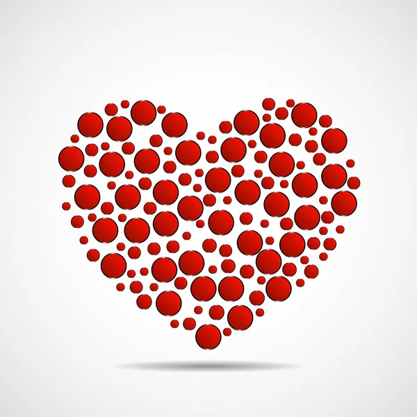 Abstract Heart Red Circles Valentine Day Symbol — Stock Vector