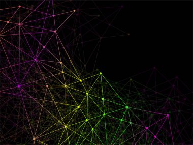 Soyut geometrik arka plan-noktalar ve çizgiler bağlanma. Modern teknoloji kavramı. Renkli poligonal yapısı