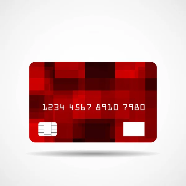 Icono de tarjeta de crédito con diseño geométrico abstracto aislado sobre fondo blanco — Vector de stock