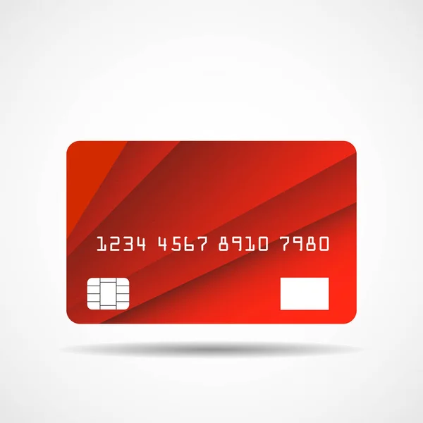 Ikona karty kredytowej z nakładania się czerwone linie na białym tle — Wektor stockowy
