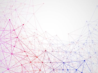 Soyut geometrik arka plan-noktalar ve çizgiler bağlanma. Modern teknoloji kavramı. Renkli poligonal yapısı