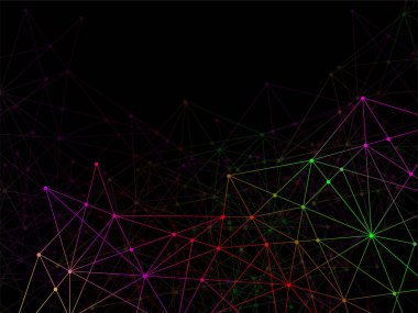 Soyut geometrik arka plan-noktalar ve çizgiler bağlanma. Modern teknoloji kavramı. Renkli poligonal yapısı