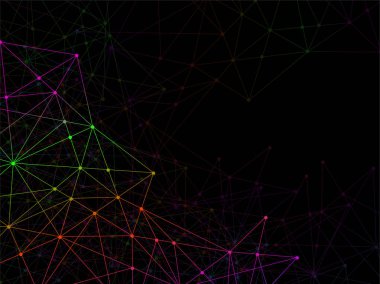 Soyut geometrik arka plan-noktalar ve çizgiler bağlanma. Modern teknoloji kavramı. Renkli poligonal yapısı