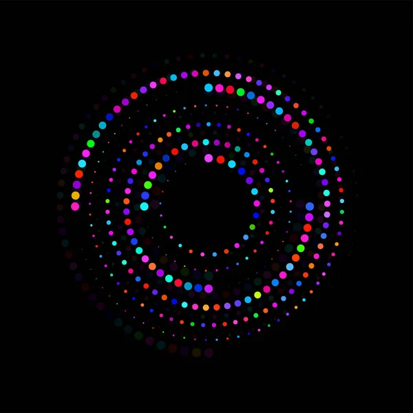 Αφηρημένο διάστικτη κύκλους. Κουκκίδες σε κυκλική μορφή. Εφέ ράστερ — Διανυσματικό Αρχείο