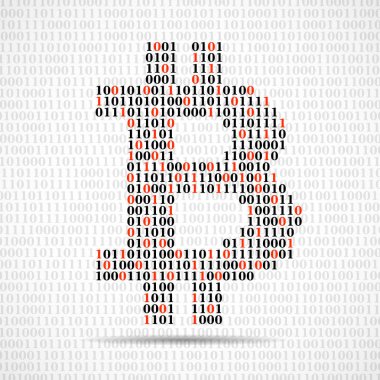 Soyut işareti bitcoin ikili kod, teknoloji logosu