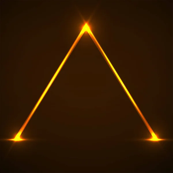 Pirâmide de néon abstrato com linhas brilhantes. Elemento de projeto vetorial — Vetor de Stock