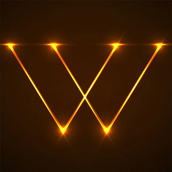 Egy absztrakt betű W csillogó vonalakkal. Vektortervező elem — Stock Vector