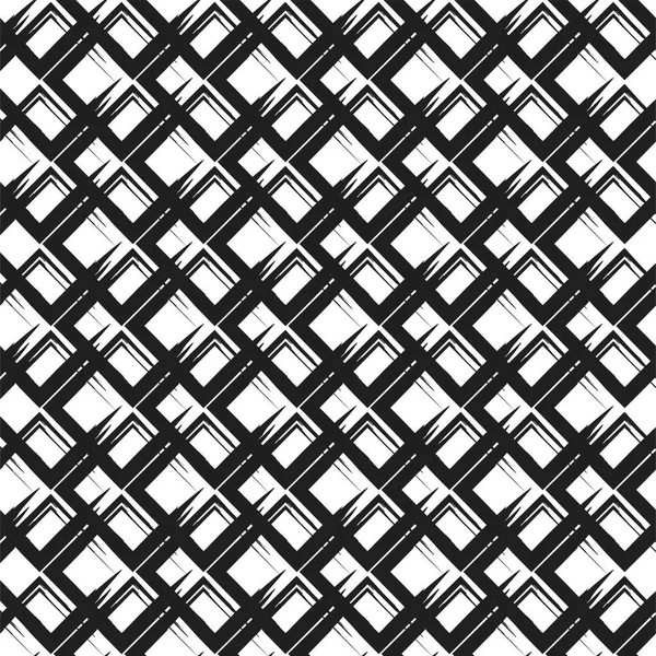 Abstraktes nahtloses Muster mit geometrischer Form des Grunge-Pinsels. moderne Schwarz-Weiß-Textur — Stockvektor