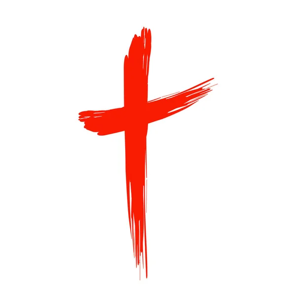 Handen ritade kors, grunge kors, kristen symbol — Stock vektor