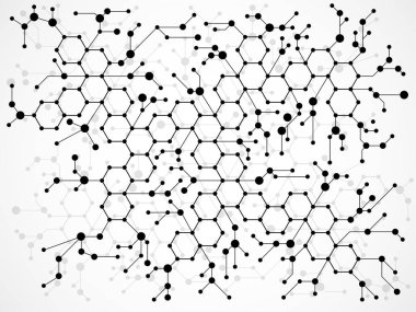 DNA'ın altıgen molekül yapısı. Geometrik arka plan