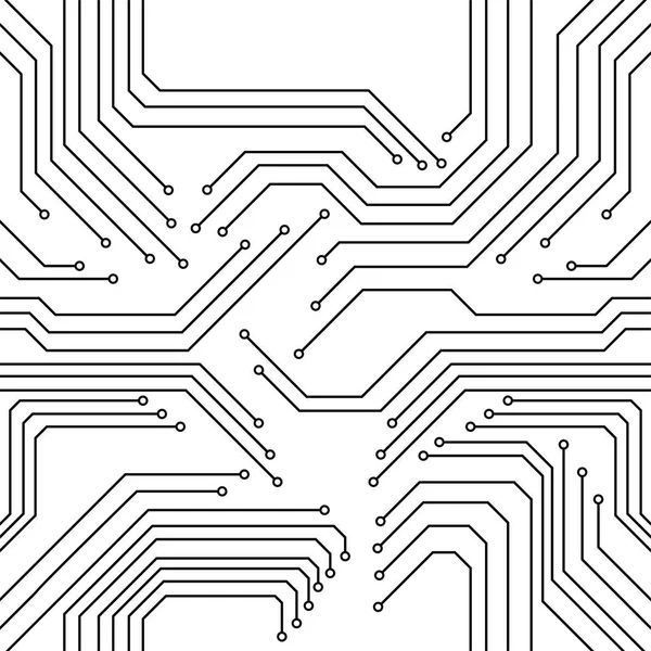 Bezszwowy wzór płytki drukowej. Tło technologiczne — Wektor stockowy