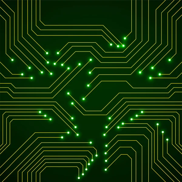 Modèle sans couture de carte de circuit lumineux. Technologie néon arrière-plan — Image vectorielle