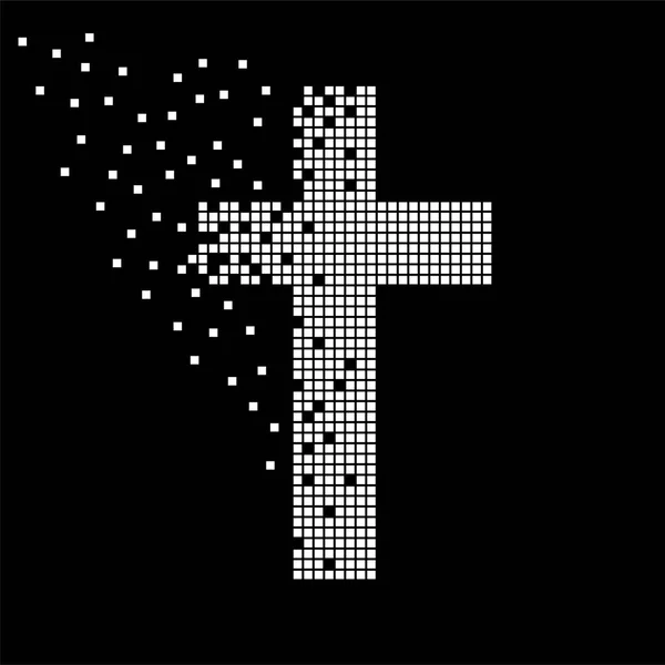 Abstrakcyjne krzyż pixeles. Chrześcijański symbol. Wektor — Wektor stockowy