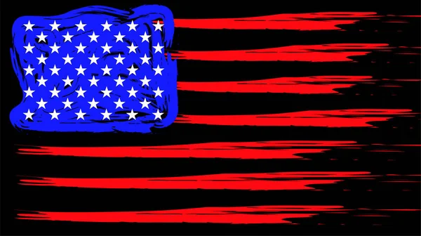 Grunge drapeau américain. Contexte patriotique. Drapeau vectoriel des États-Unis — Image vectorielle