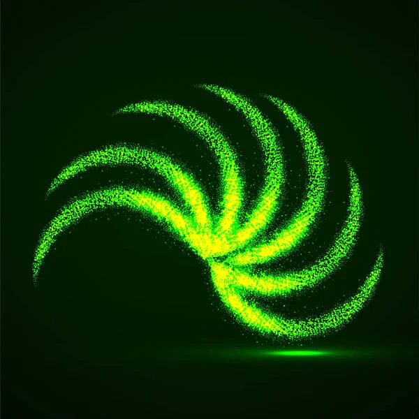 Poussière brillante abstraite, signe lumineux avec des particules de lumière. Vecteur — Image vectorielle