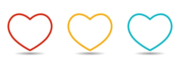 Ícone do coração isolado no fundo branco. Conjunto de ícones do coração — Vetor de Stock