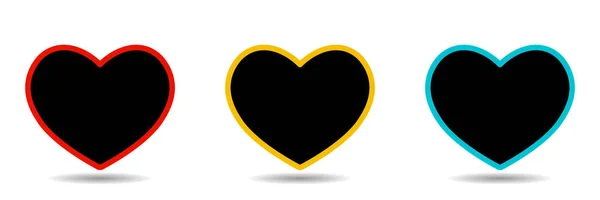 Icono del corazón aislado sobre fondo blanco. Conjunto de iconos del corazón — Vector de stock