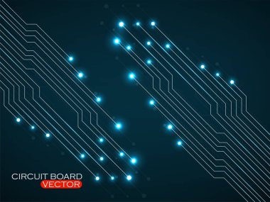 Soyut teknoloji neon devre kartı. Parlayan teknoloji arka planı