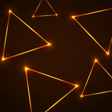 Tasarım için Neon üçgenler ile soyut arka plan