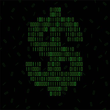 İkili kod, logo soyut işareti dolar