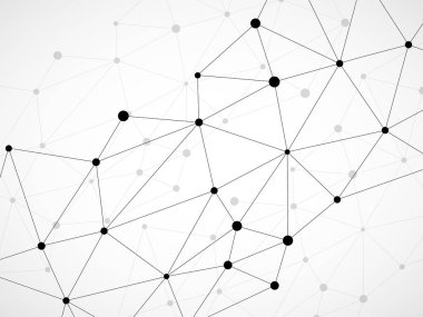 Noktalar ve çizgiler bağlanma ile soyut geometrik arka plan