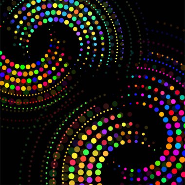 Soyut renkli noktalı daireler. Dairesel formda nokta