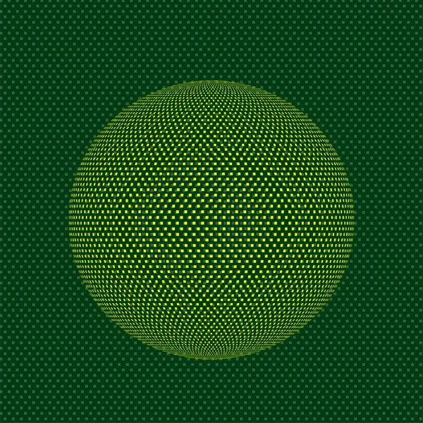 Абстрактная сфера иконка квадратов, пиксельный полутоновый логотип — стоковый вектор