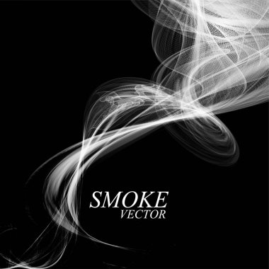 Siyah arka plan üzerine izole soyut beyaz duman