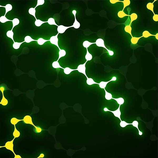 Αφηρημένη νέον μόριο δομή του Dna, λαμπερό φόντο — Διανυσματικό Αρχείο