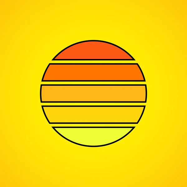 Logotipo solar. Listras coloridas símbolo do sol — Vetor de Stock