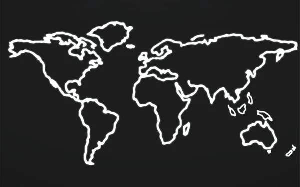 Αφηρημένο κόσμο χάρτη με το λαμπερό περίγραμμα. Διάνυσμα — Διανυσματικό Αρχείο