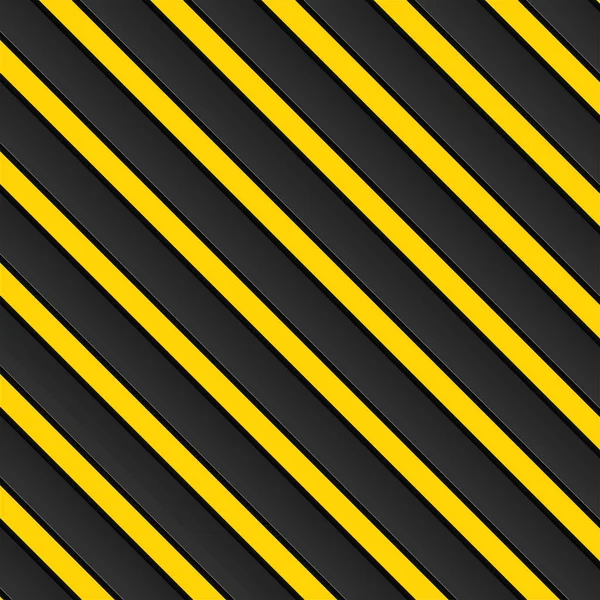 Schwarz-gelber Hintergrund aus Streifen mit Schatten, geometrischem Banner, Vektor — Stockvektor